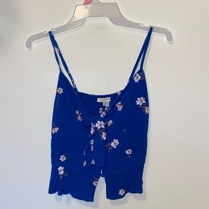 Blue floral crop top
